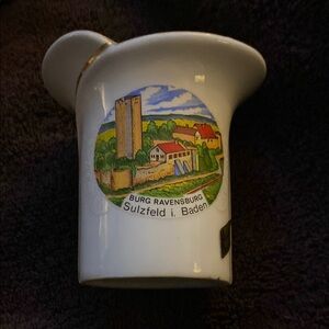 White Ceramic Vase with Scenic Design FENA PORZELLAN